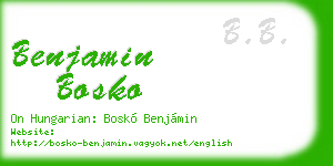 benjamin bosko business card