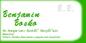 benjamin bosko business card